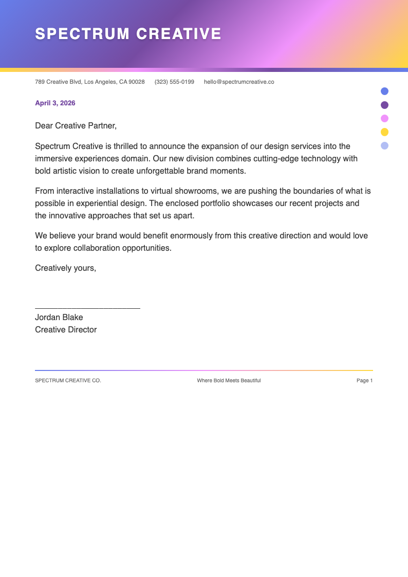 Gradient bold decorative letterhead